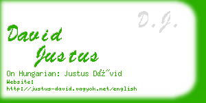 david justus business card